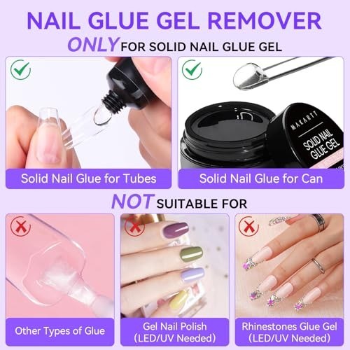 Super Strong Nail Glue & Remover Kit – 30ml Gel for Press-On Tips, Easy Polish R