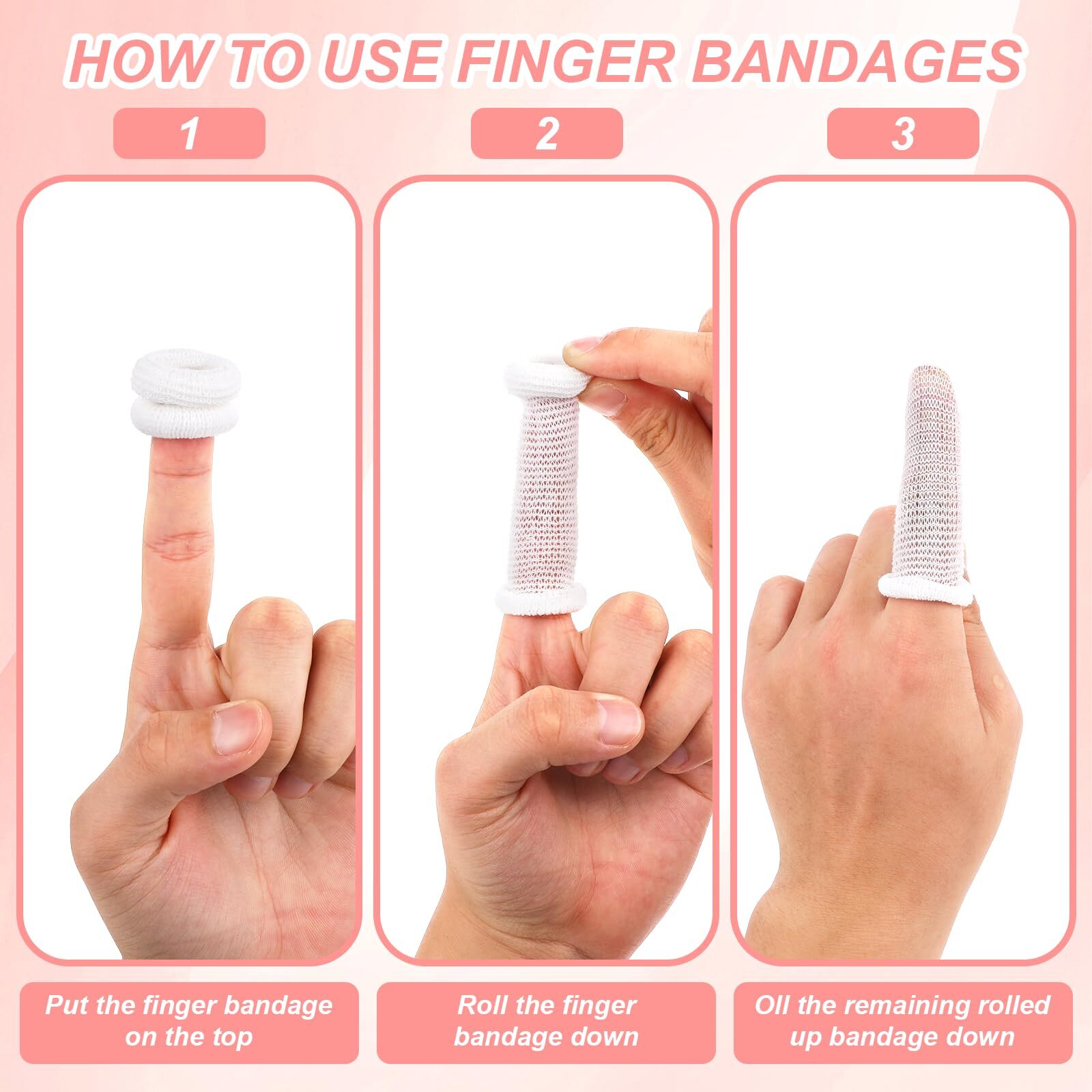 30 Pcs Bobs Thumb Bandage Finger Bandage Tubular Cotton Finger Cots for Kitchen