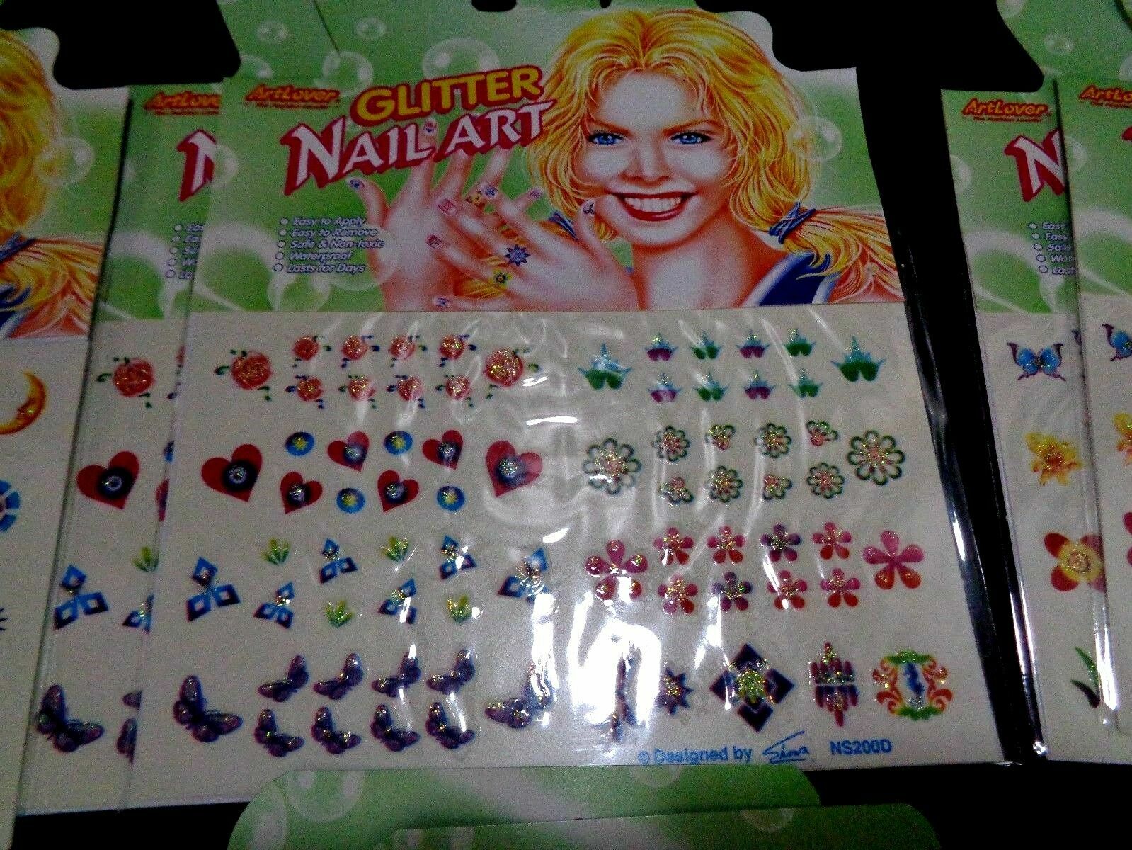 12 Sheets Lot Water Transfer Glitter Nail Art Stickers Manicure NEW USA Seller