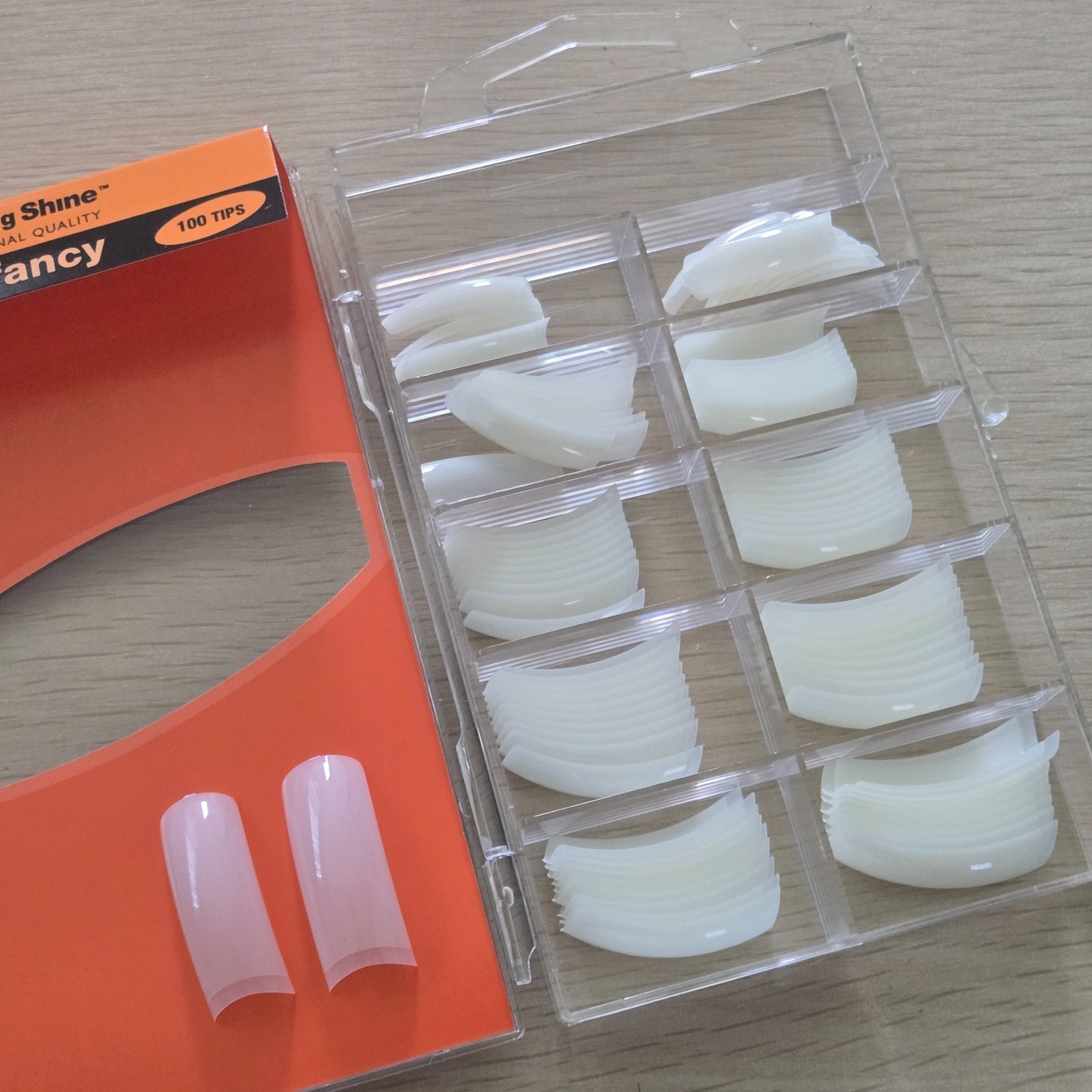 Royal Fancy Nail Tips Amazing Shine 100 Count Clear Acrylic Gel Extension Tips
