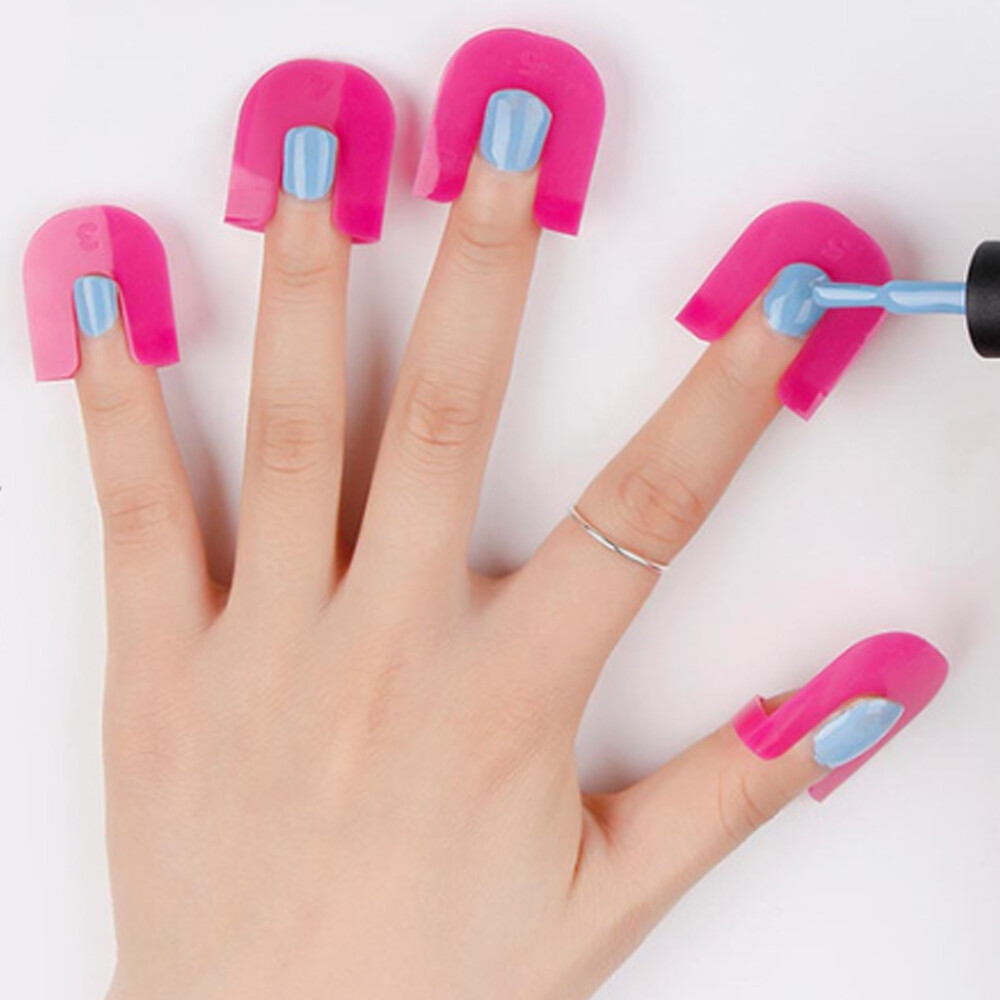 26 Pcs Curve Shape Spill-proof Finger Cover Nail Polish Varnish Protector Holder