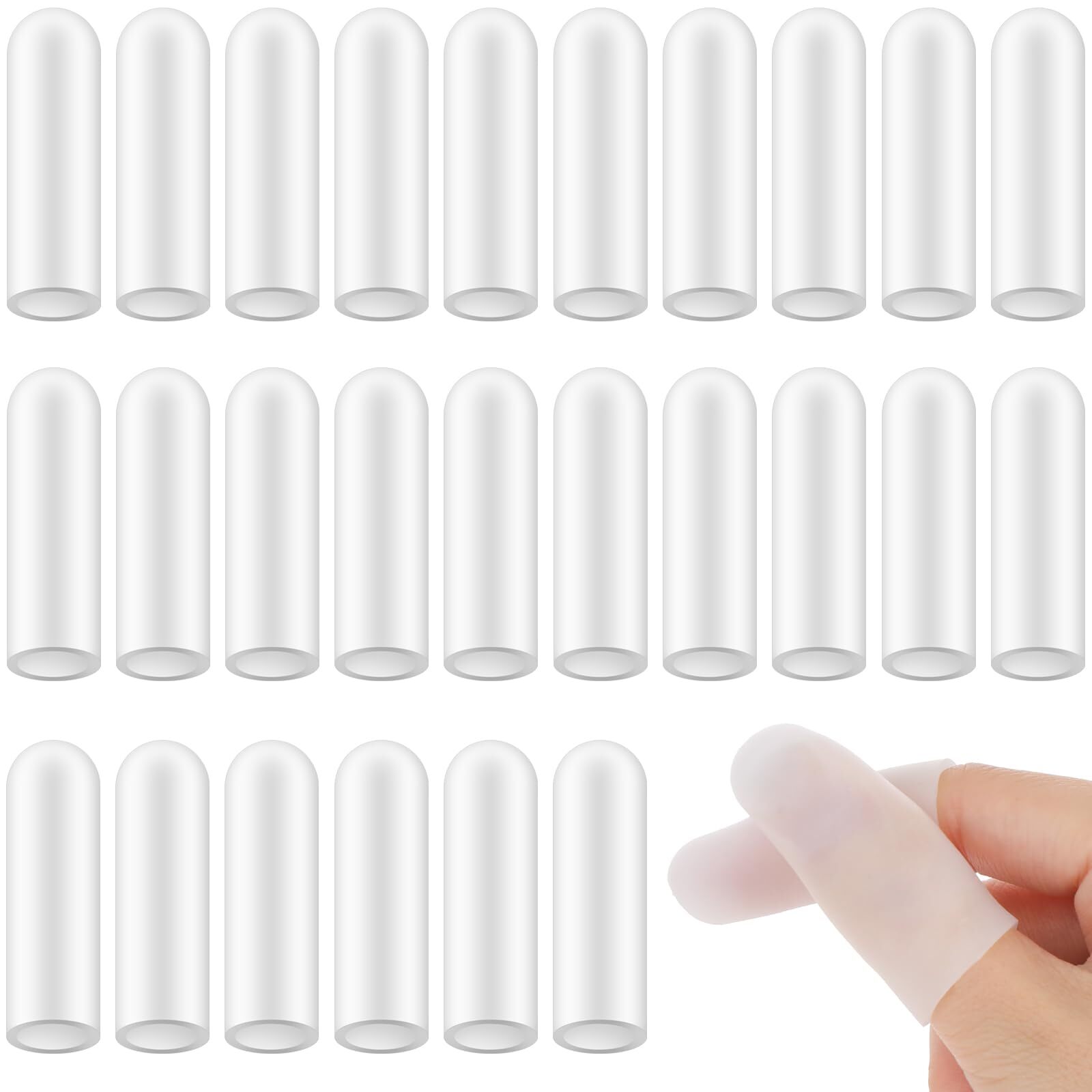 26Pcs Gel Finger Cots Silicone Finger Protectors Fingertip Bandages for Dry Skin
