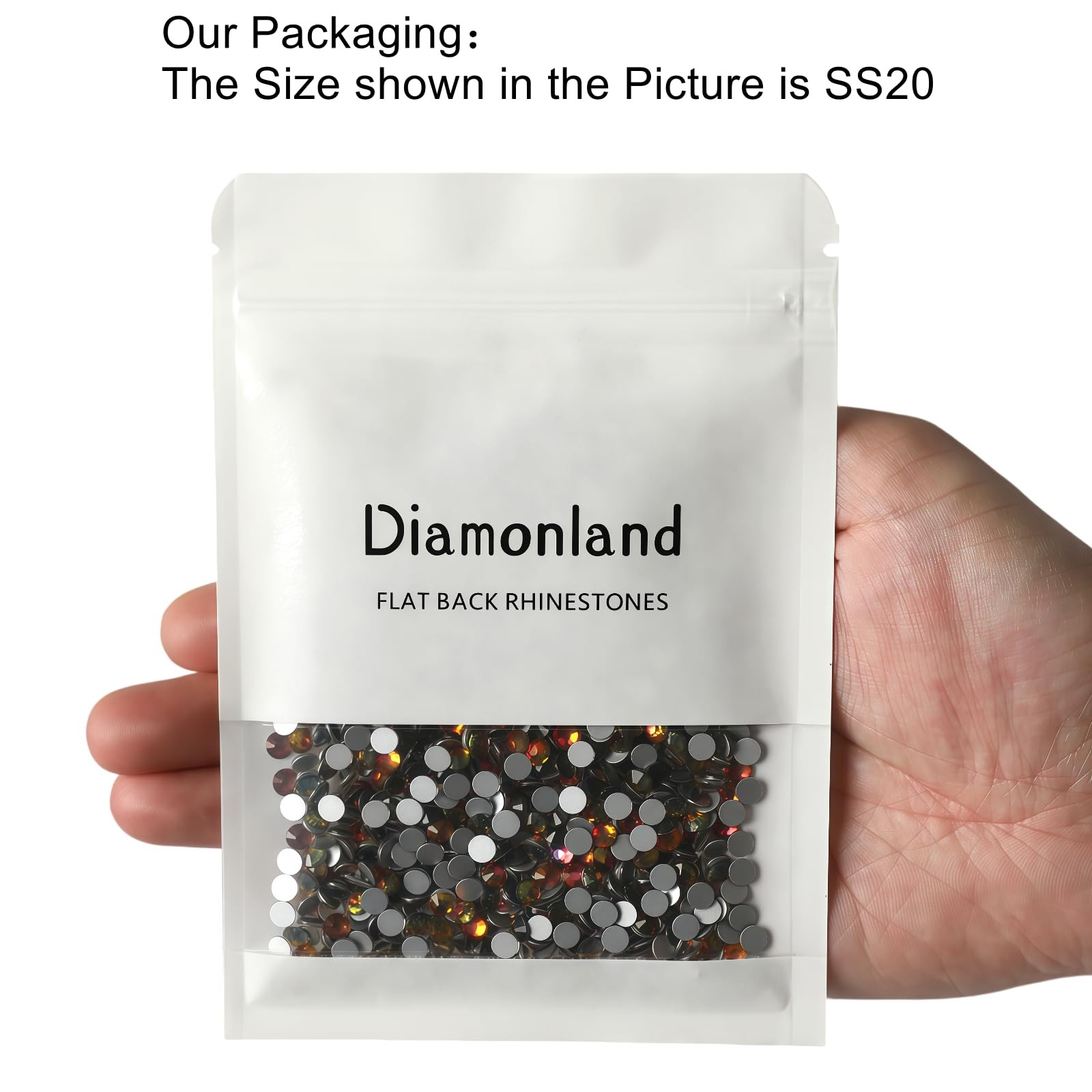 Diamonland Flatback Glass Crystal Rhinestones Rounds Gems for Bedazzling Nail…