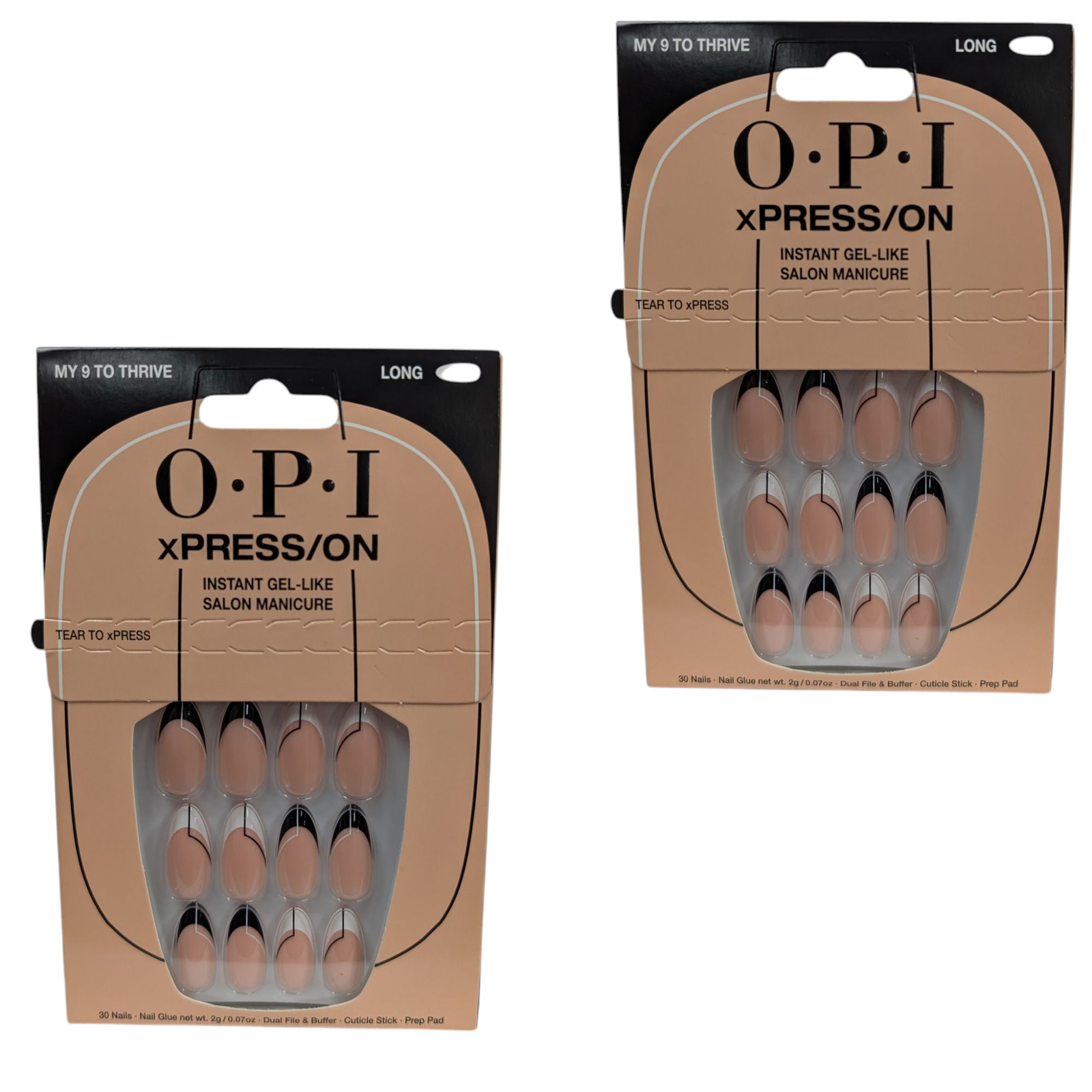 2 x OPI – XPRESS/ON Instant Gel Like Salon Manicure, Long, Almond My 9 to Thrive