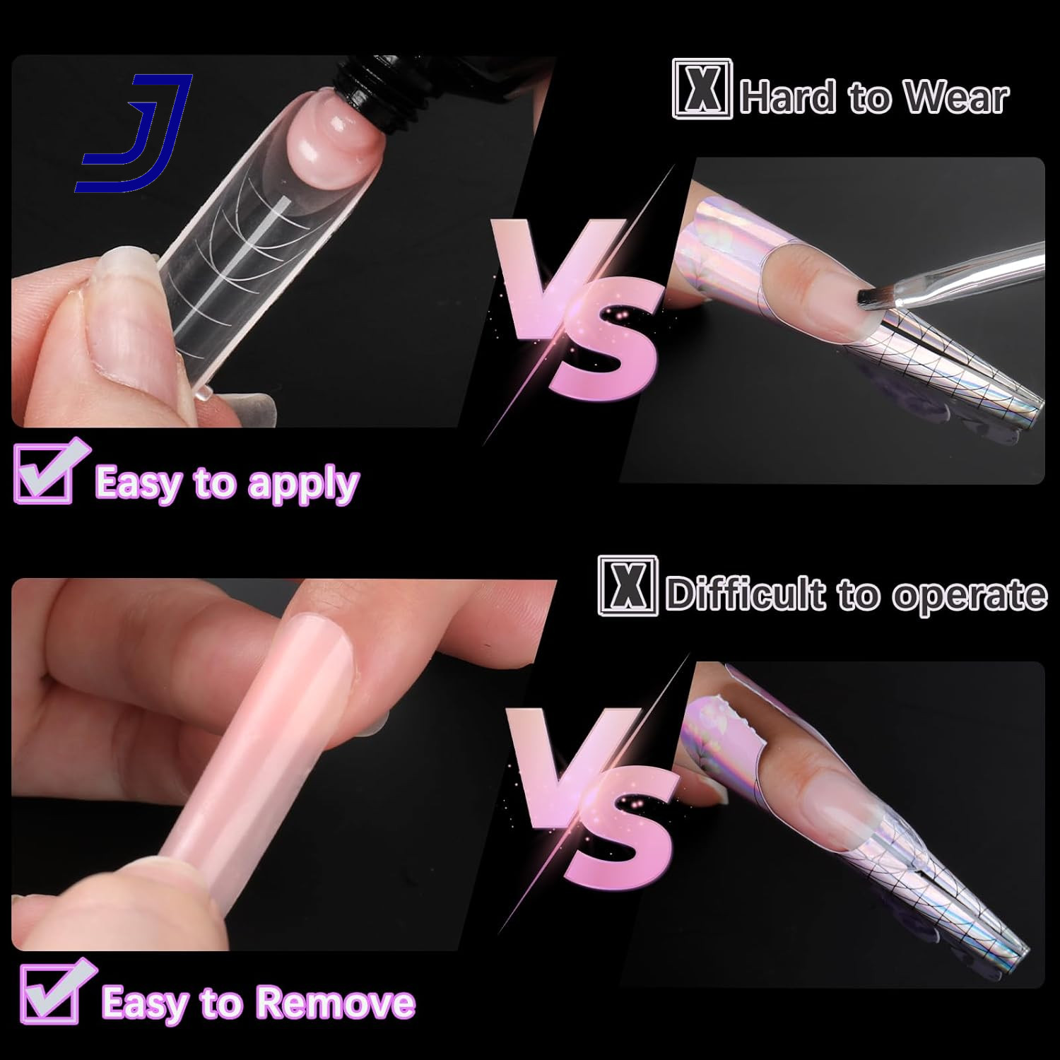 Nail Dual Forms for French Nails, Dual Nail Forms Molds Acrylic Nail Tips 288PCS