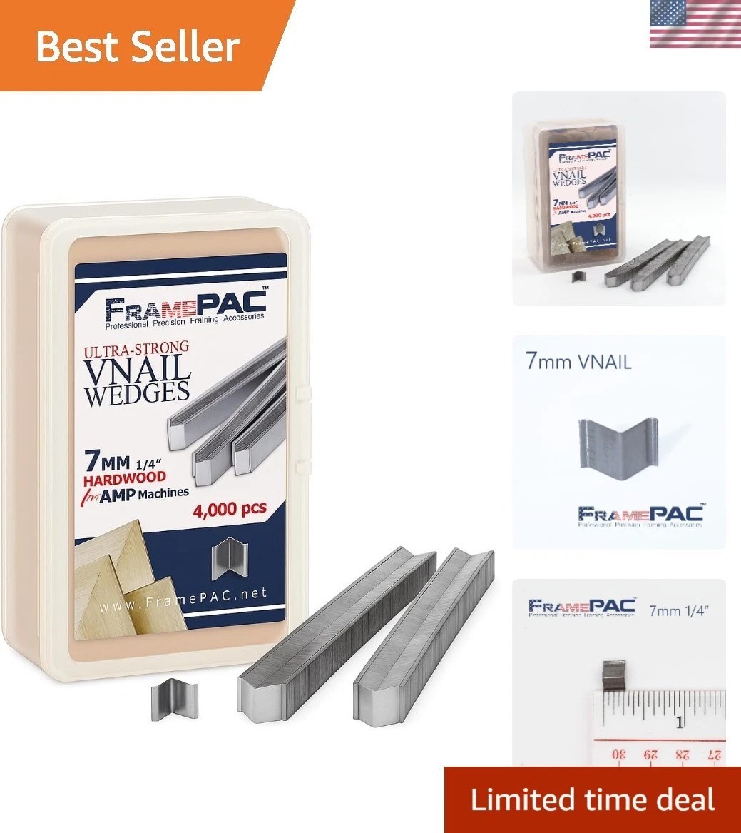 Seamless V Nails for Picture Frames – 7mm Hardwood, 4000 Pack Quality Fasteners