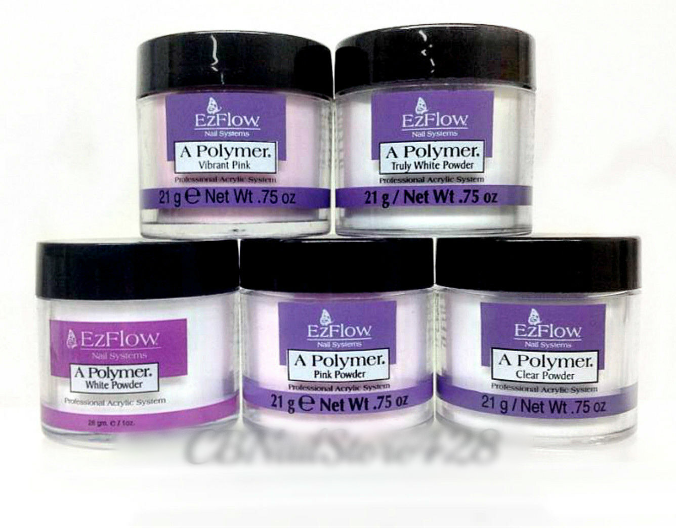 Ezflow – Polymer Acrylic Nail Powder .75 oz/ 21g – Choose Your Color