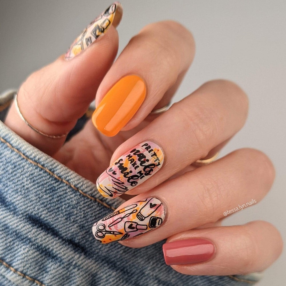 💞🧠🏥Maniology Self Love M266 Nail Stamping Plate