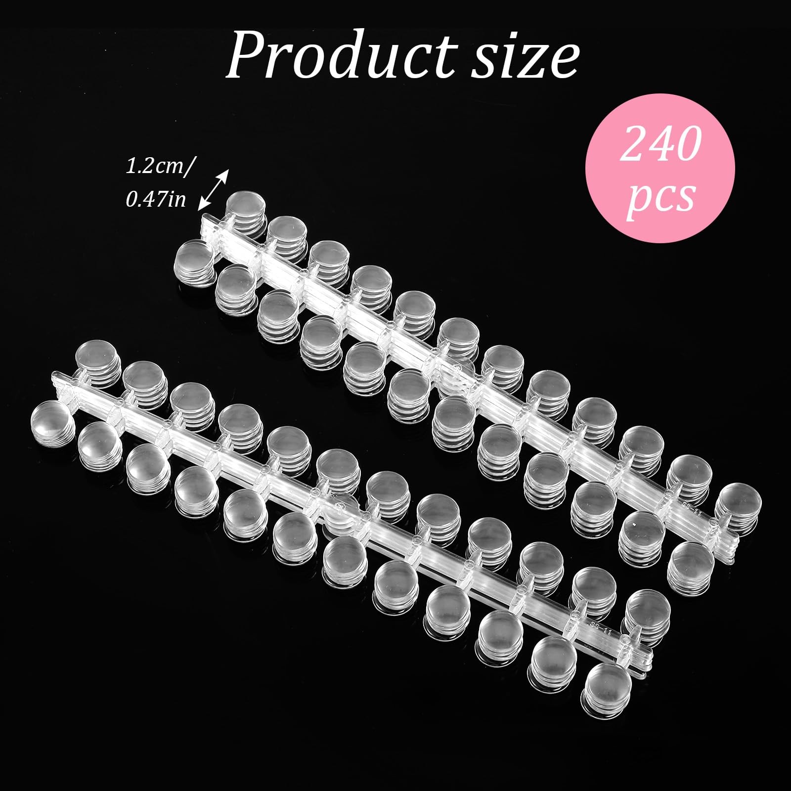 240pcs Nail Polish Swatch Dots, Round Transparent Nail Art Color Display Char…