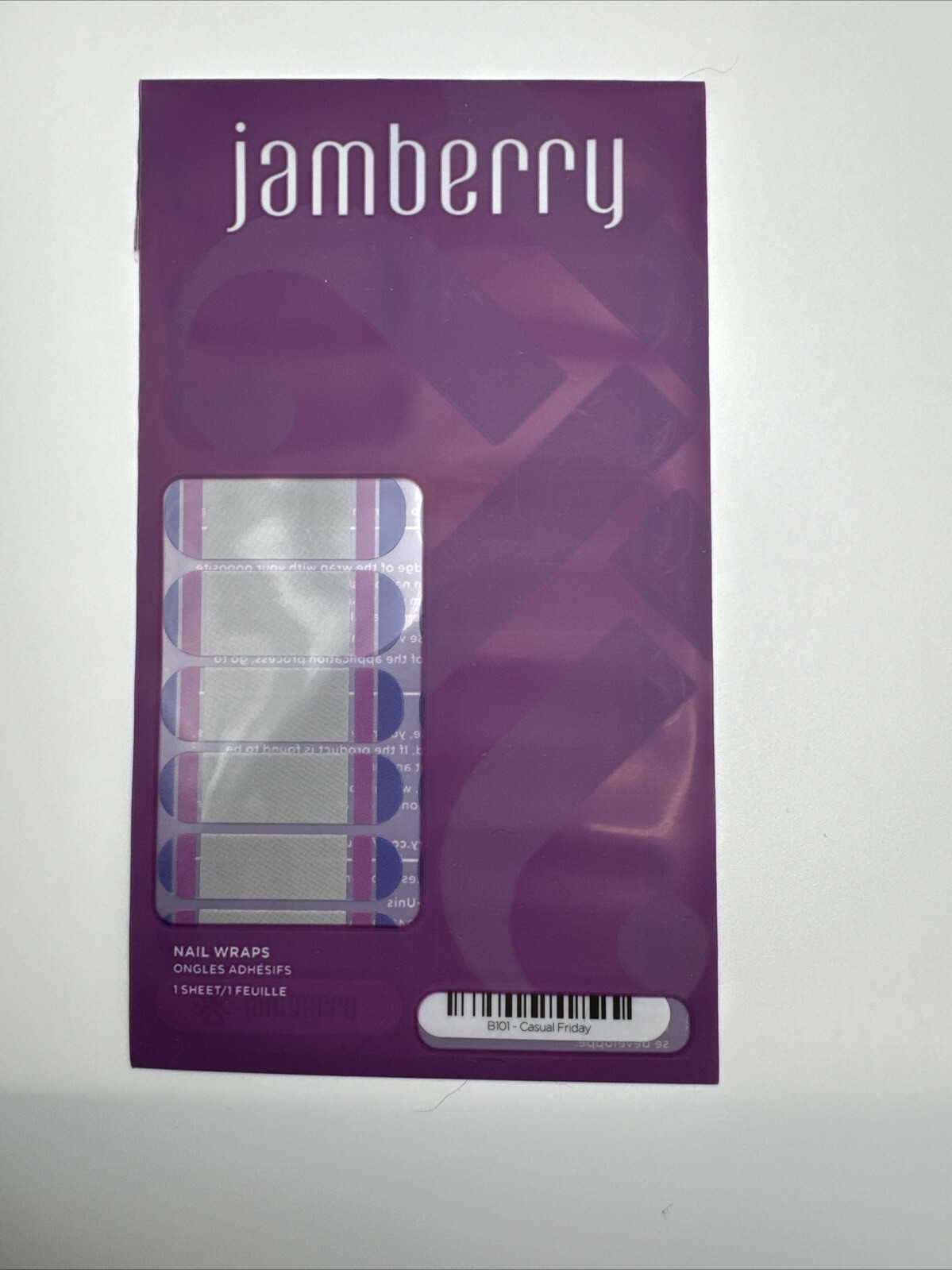 Jamberry Nail Wraps Casual Friday Full Sheet (gray French tip)