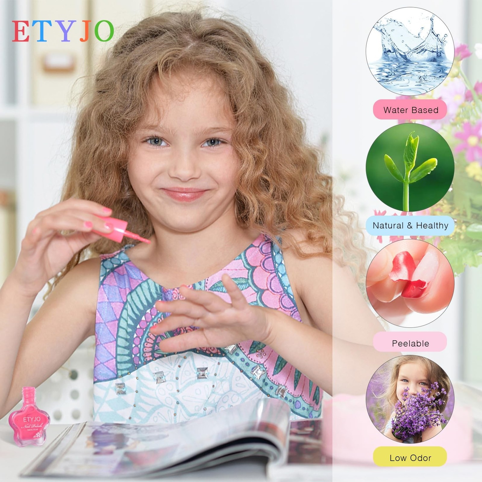 Kids Nail Polish-6 Color Kids Nail Polish Set for Girls Non Toxic Water-Based…
