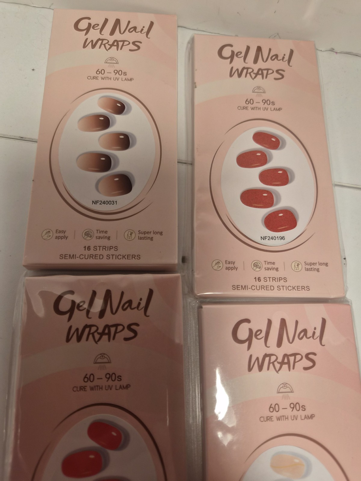6 Sets Semi-Cured Gel Nail Wraps