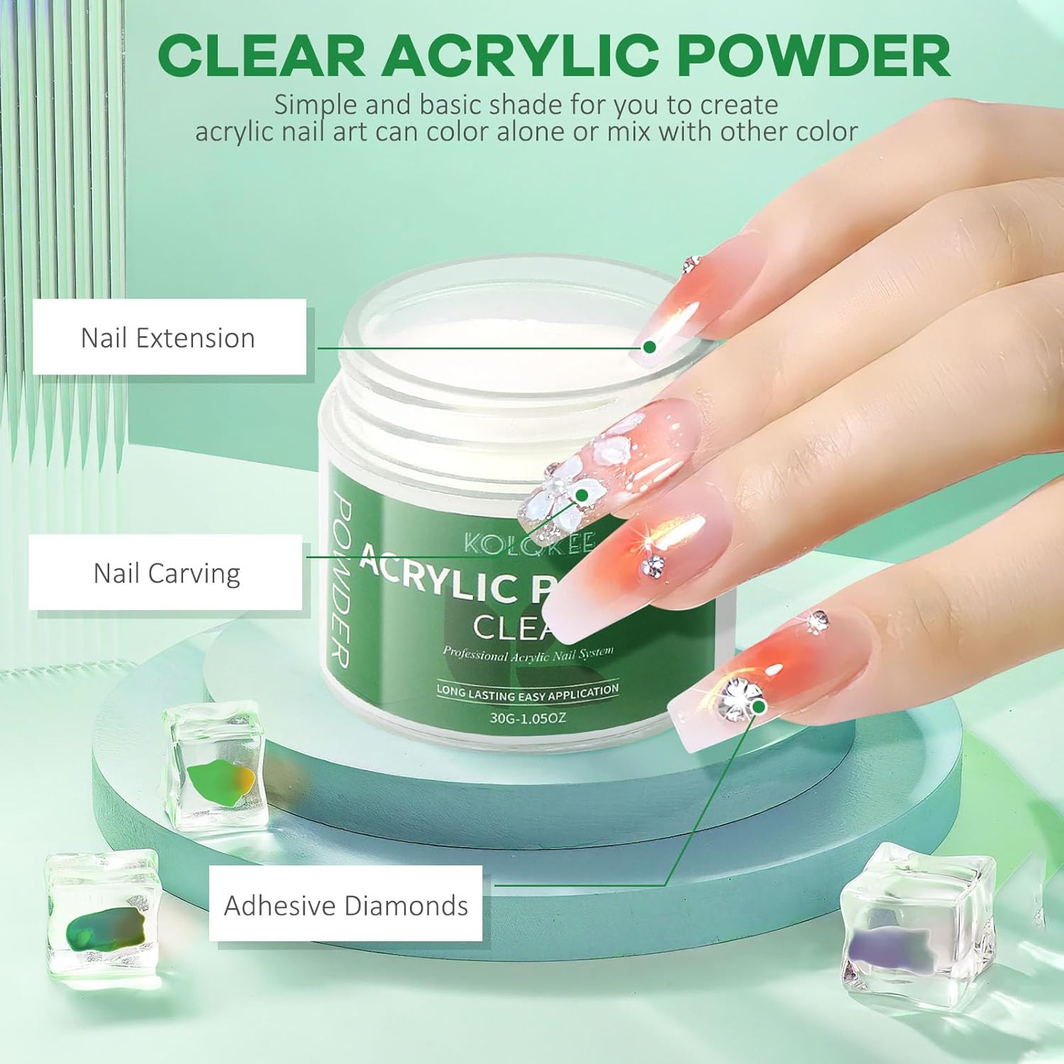 Acrylic Nail Kit Acrylic Powder and Liquid Set with Kolinsky Nail Brush, Lamp (N