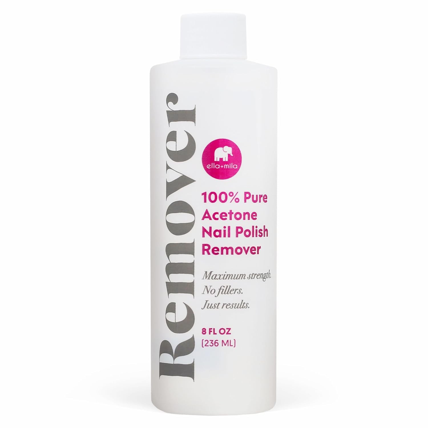 ella+mila 100% Pure Acetone Nail Polish Remover – 8 Fl Oz (Pack of 1)