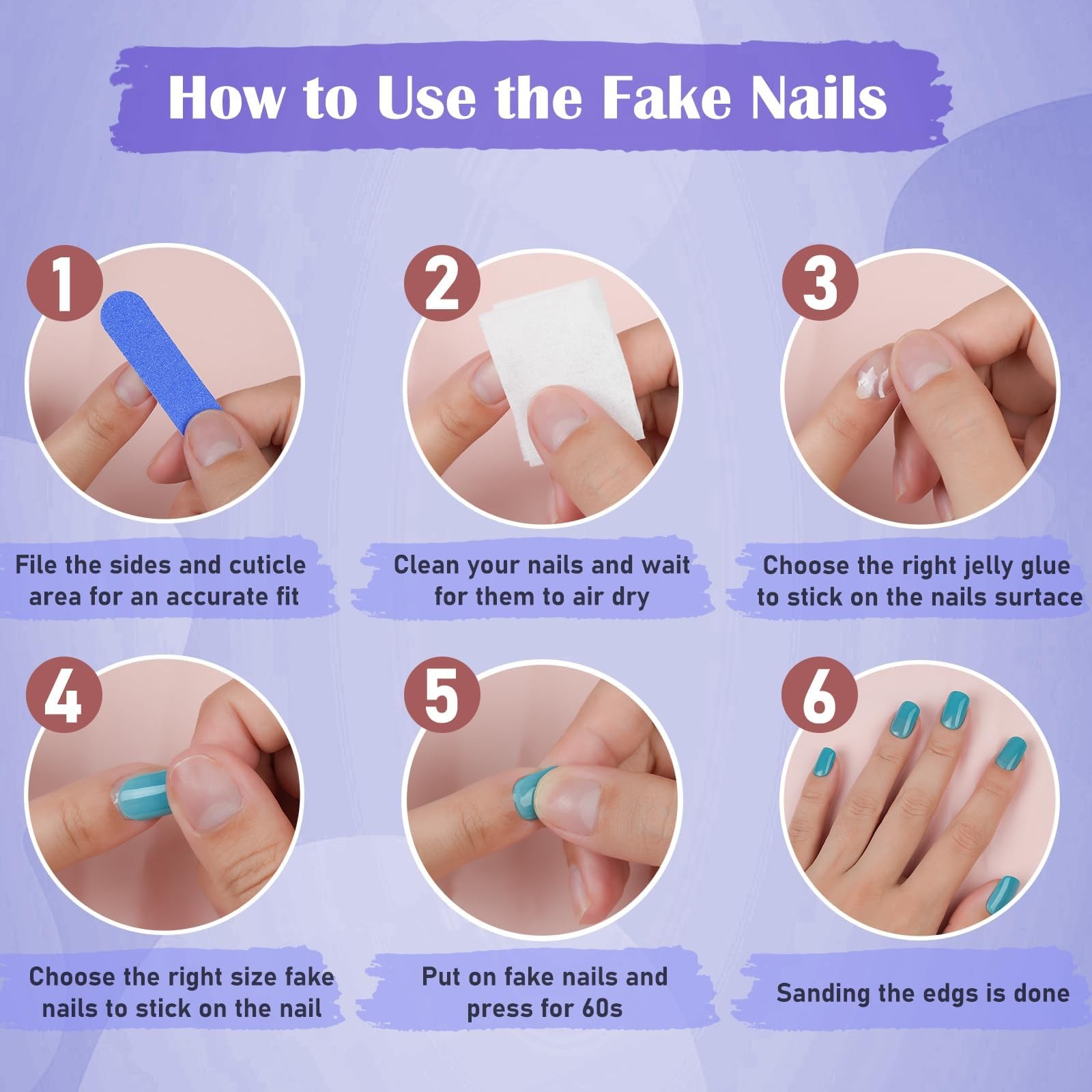 Press On Nails Short – Jofay Fashion Acrylic Press On Nails Red, Square Glue On