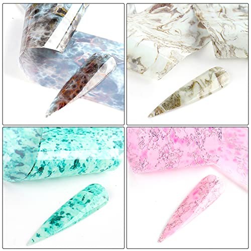 Marbling Nail Foil Transfer Stickers Decals, 10 Sheets Marble Pattern Nail