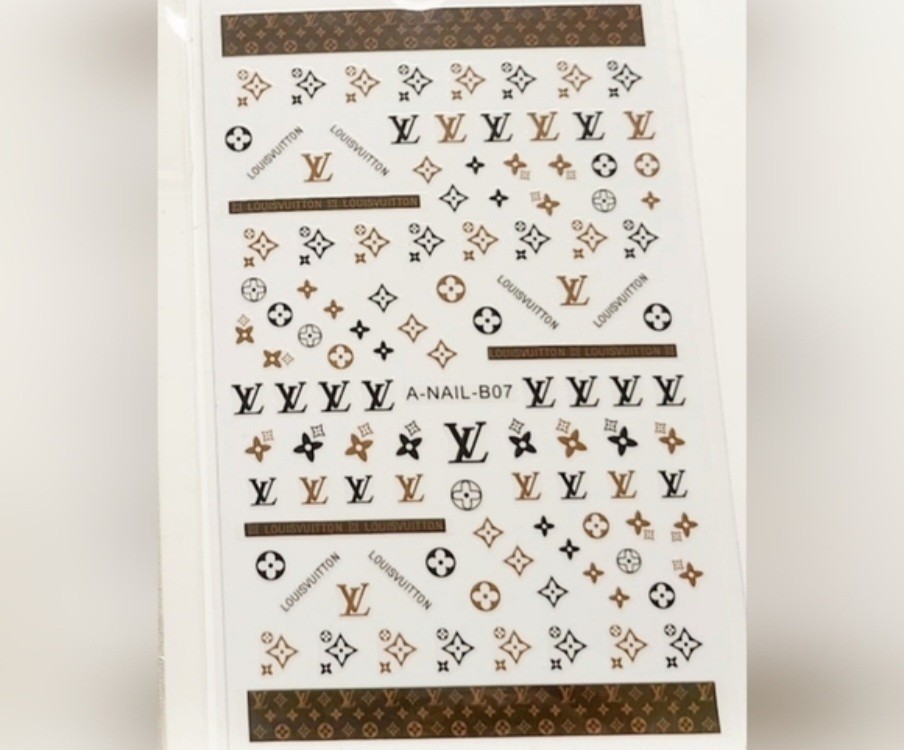 NWT NAIL ART DESIGN SELF-SEAL STICKERS TAN & BROWN N°25!