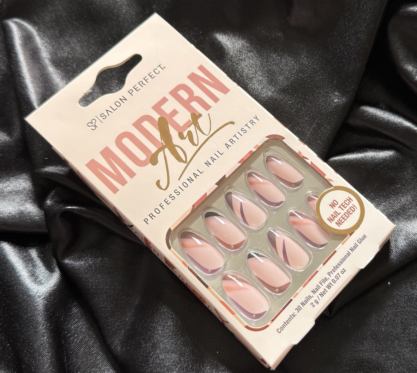Salon Perfect Press On Nails, Modern Art in Purple~Includes Free Gifts💝