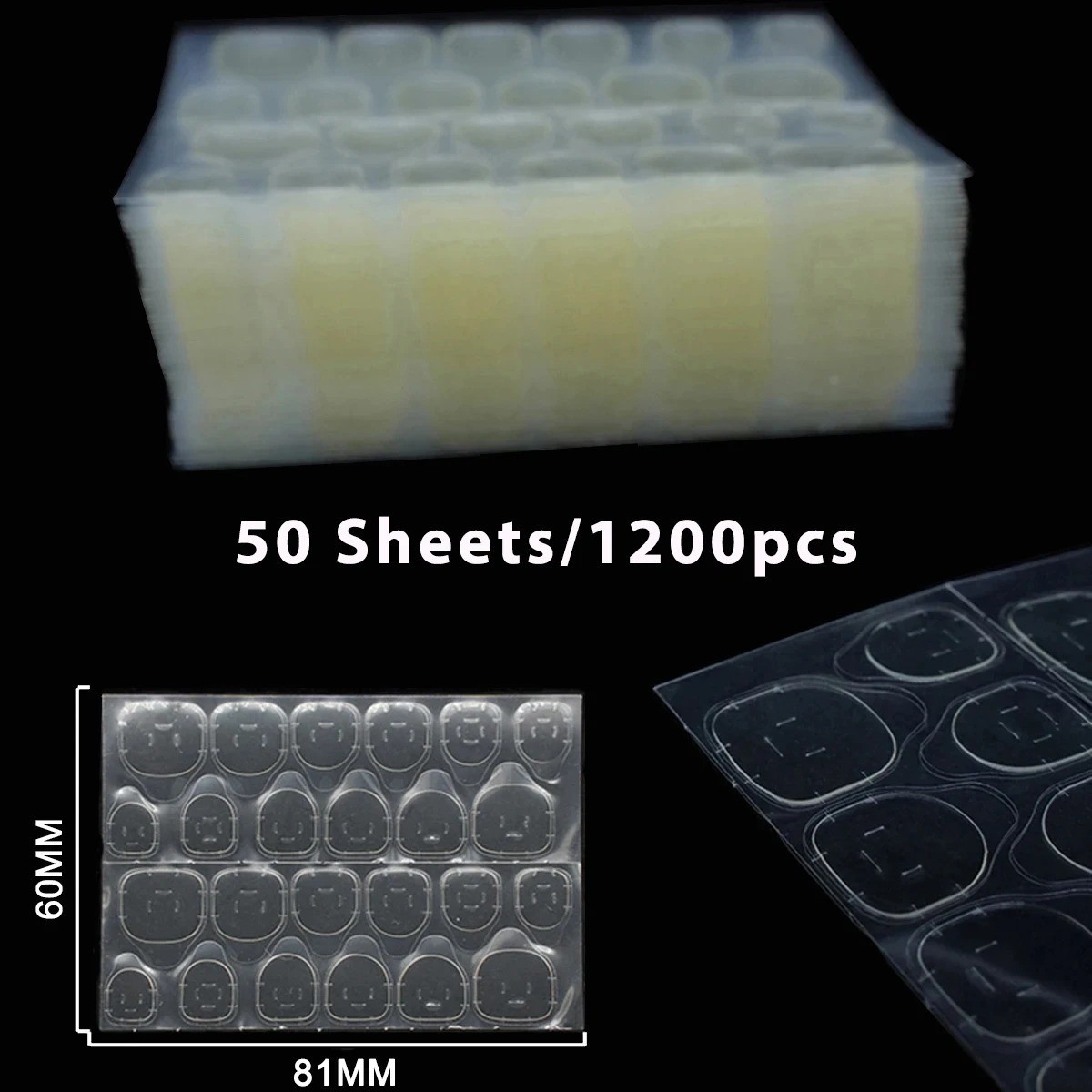 240PCS Adhesive Tabs Double-Sided Stickers for False Fake Nail Tip Glue Tape GB2