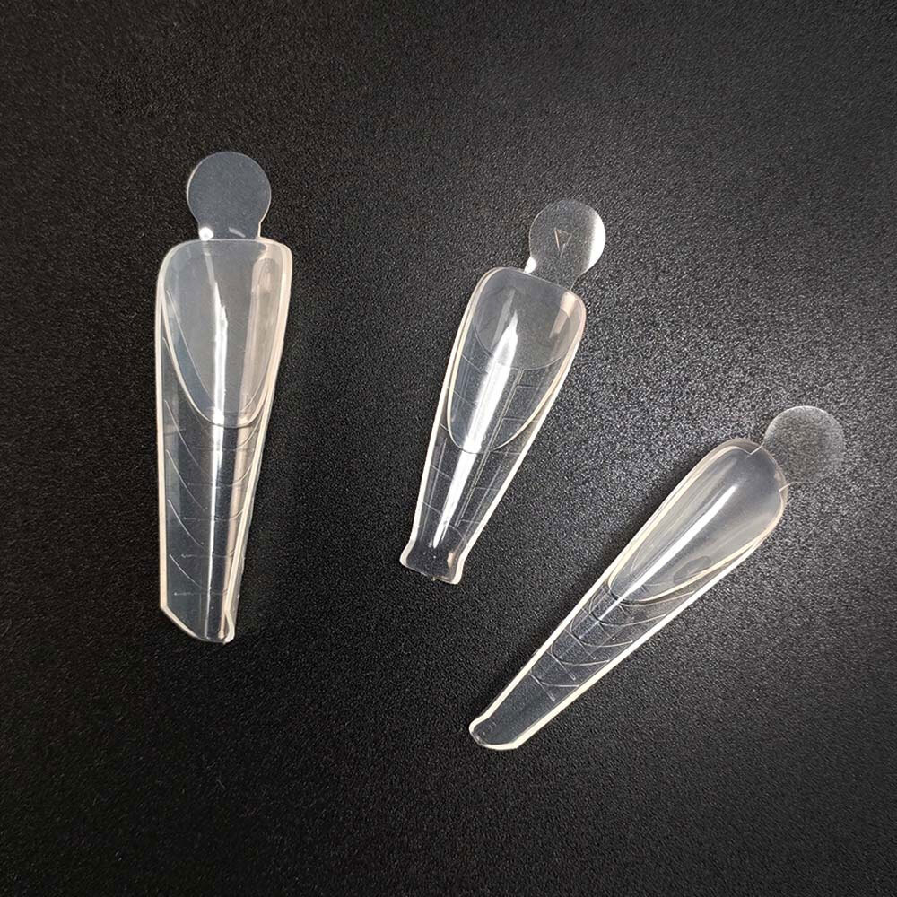 12pc Reusable Soft Silicone Pad Stencil French Form Sticker for Nail Gel Dual