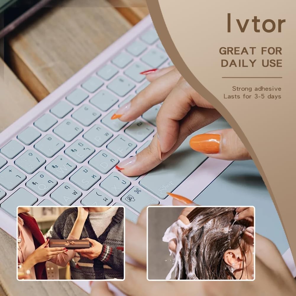 Ivtor 10 Sheets Nail Adhesive Tabs,Waterproof 1 Ounce (Pack of 10), Pink