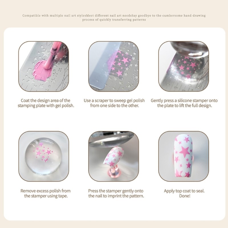 Stylish Patterns Nail Stamp Plate Easy To Use Professional Manicure Accessory