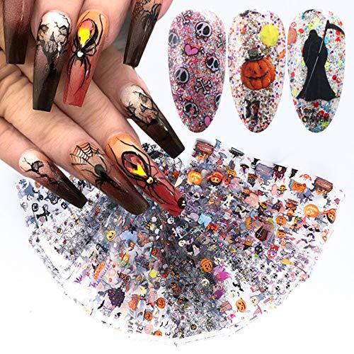 Halloween Nail Foil Set Fall Nail Decals Day of The Dead Nail Art Stickers