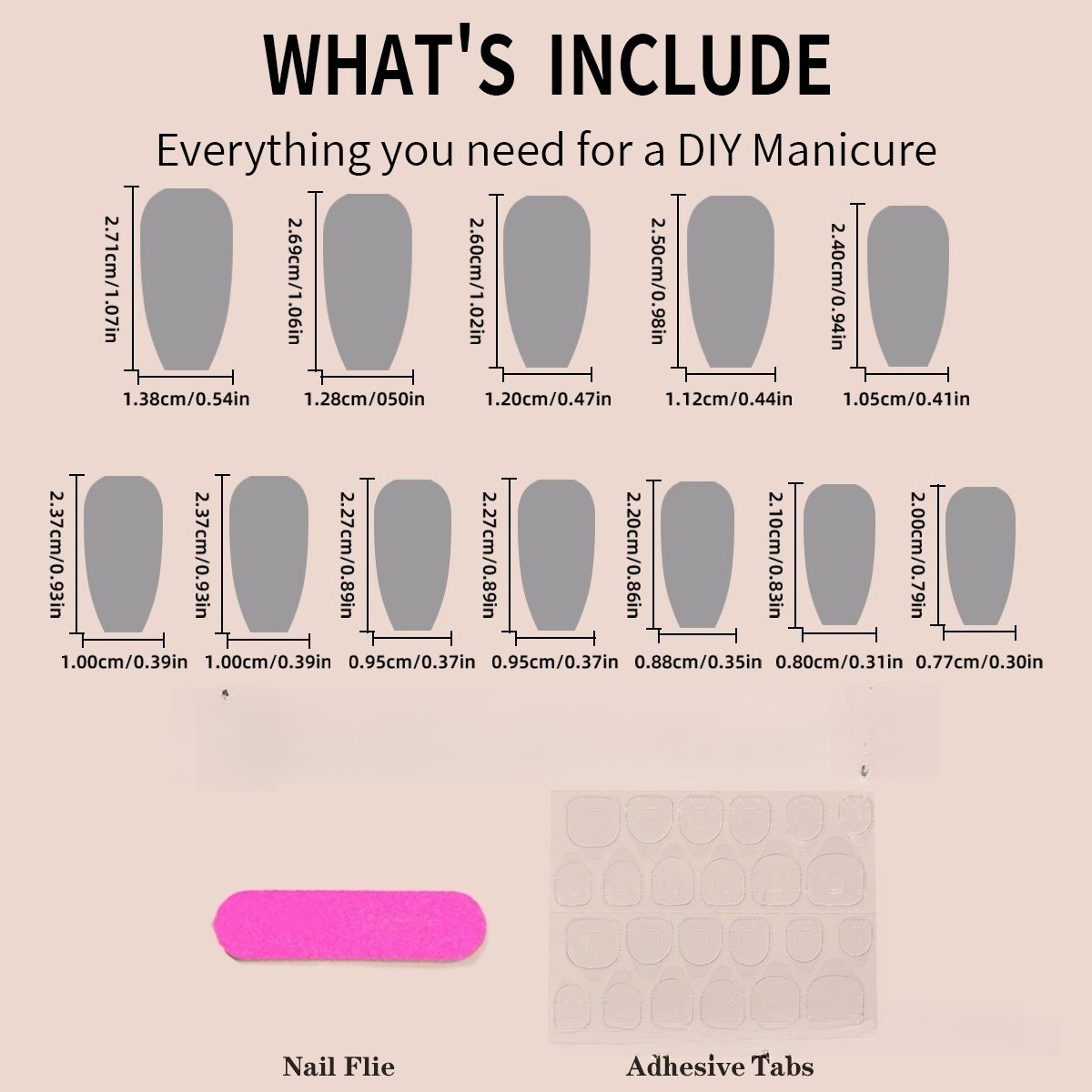 48Pcs-Long Stiletto Nude White Soft Gradient Glossy Press on Nails Set