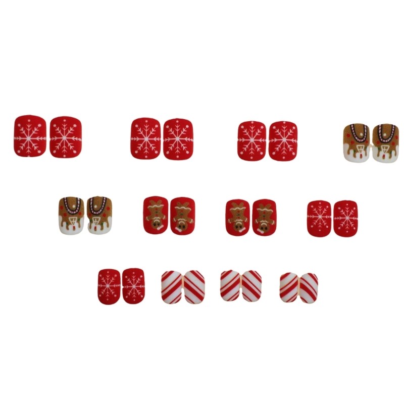 False Nail Christmas Nail Art on Nail With Snowman Snowflake Easy To Use