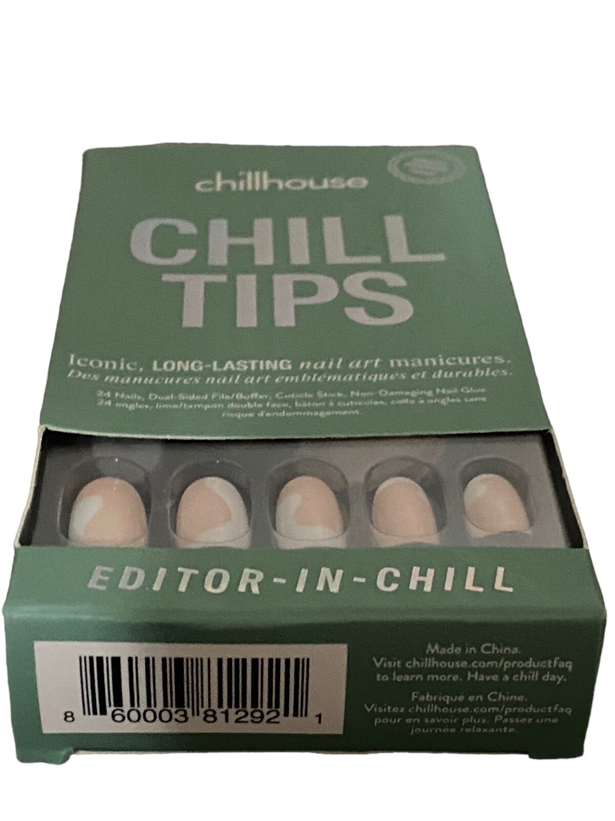 Chillhouse chill tips nail art press on – EDITOR -IN- Chill. Stain On Box