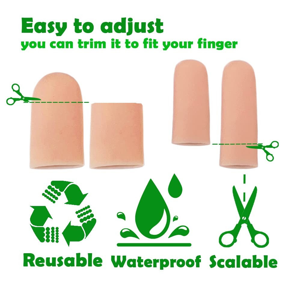 Silicone Finger Cots 14 PCS Gel Protectors Soft Reusable Caps Trigger Hand