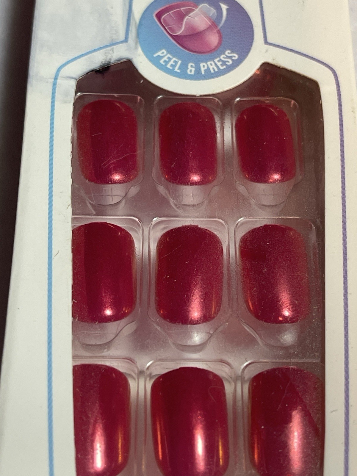 Kiss imPRESS Color FX press-on nails shade metallic red