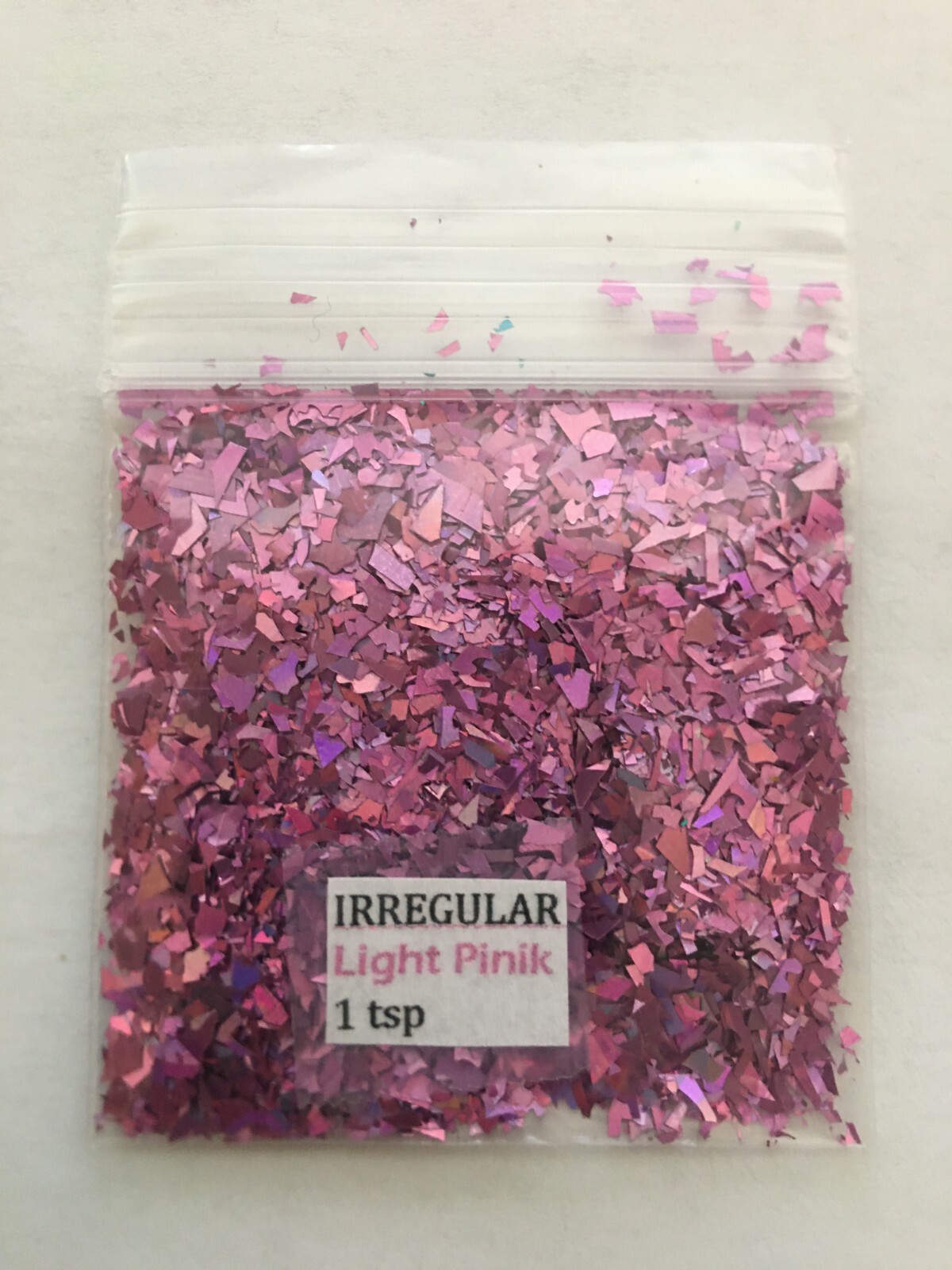 Solvent Resistant IRREGULAR shape Glitter(Light Pink) Nail Art Face Crafts 1tsp