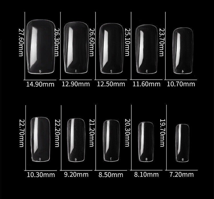 500Pcs French Half Cover Artificial False Square Nails Tips Acrylic UV Gel Clear