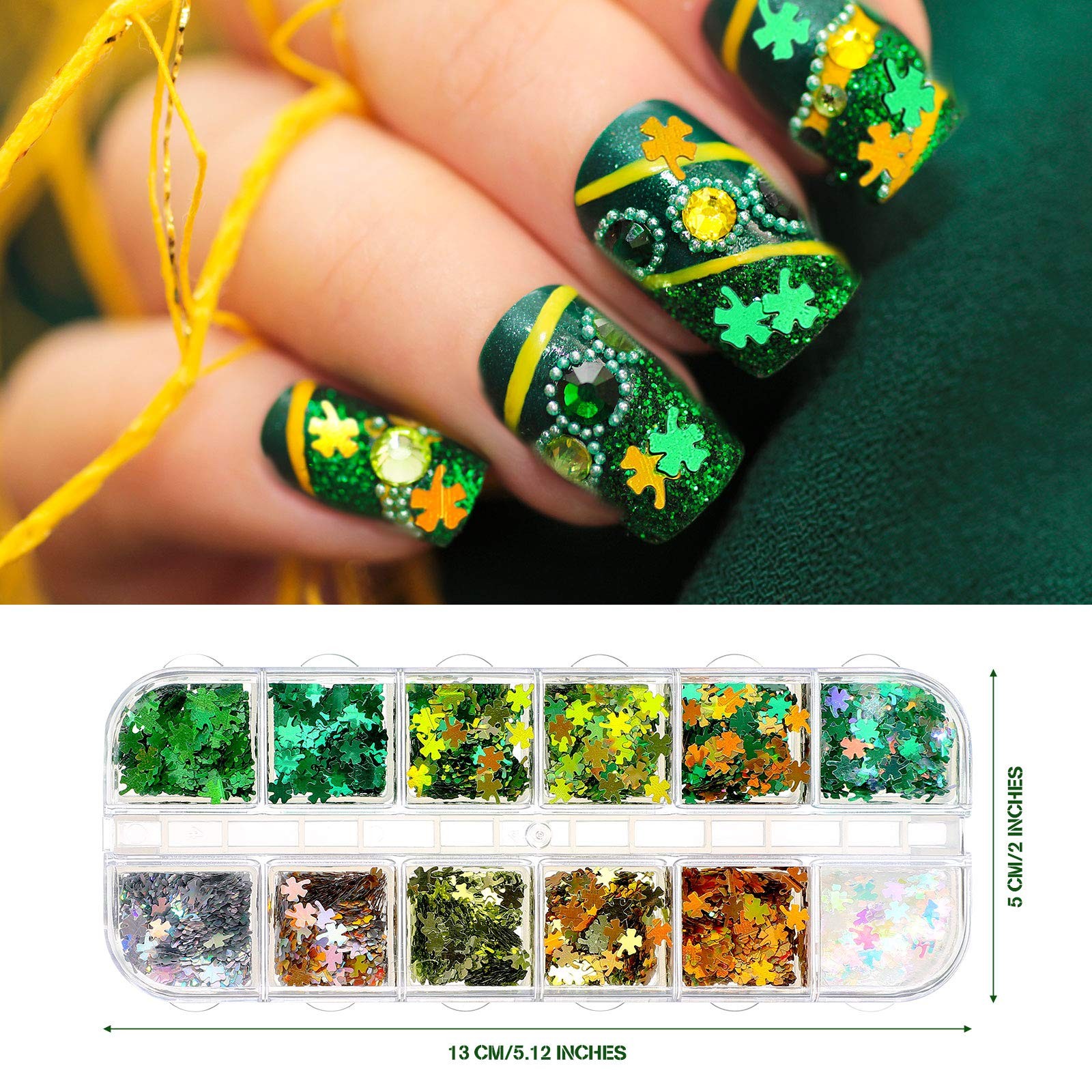 10 Sheets St. Patrick’s Day Nail Art Stickers 3D Self-Adhesive Nail Decals an