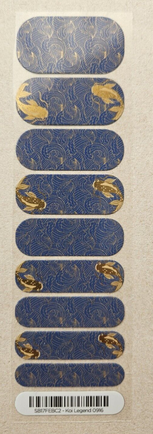 JAMBERRY FEBRUARY 2017 STYLEBOX C2 – KOI LEGEND HALF SHEET NAIL WRAP RETIRED