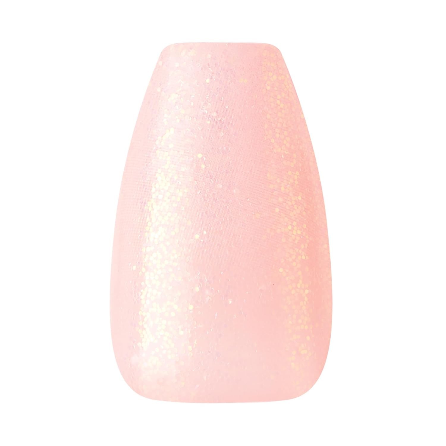 Kiss Classy Glue On Nails Manicure Pink Glitter Sparkle Medium Coffin TWO PACK