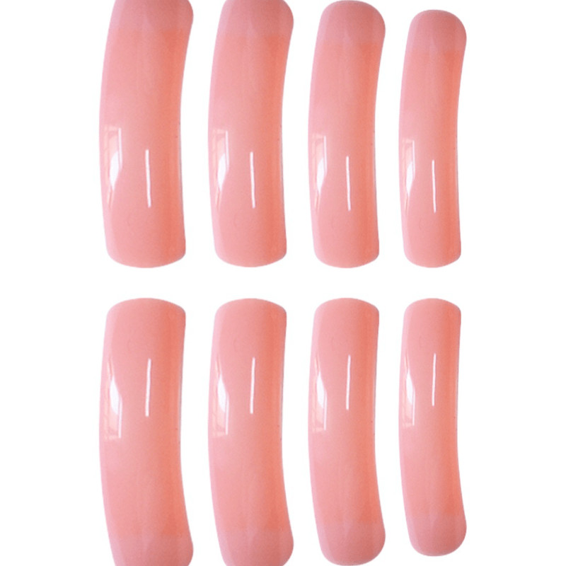 60Pcs Extra Long Almond Nails, Solid Nude Pink Glossy Nail Set