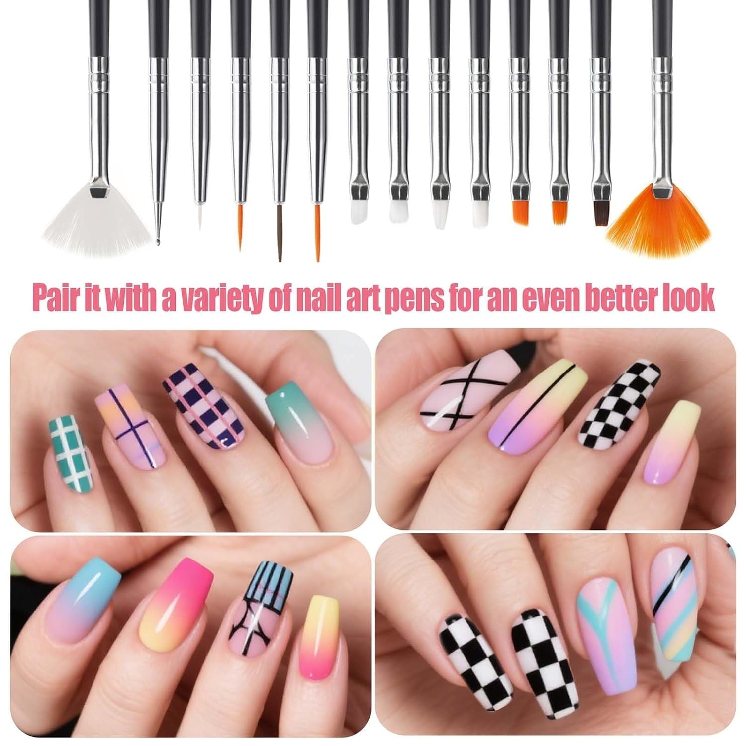 31pcs Nail Art Brushes, Nail Art Tool Set, Dotting Tools, Dust Brush,Str