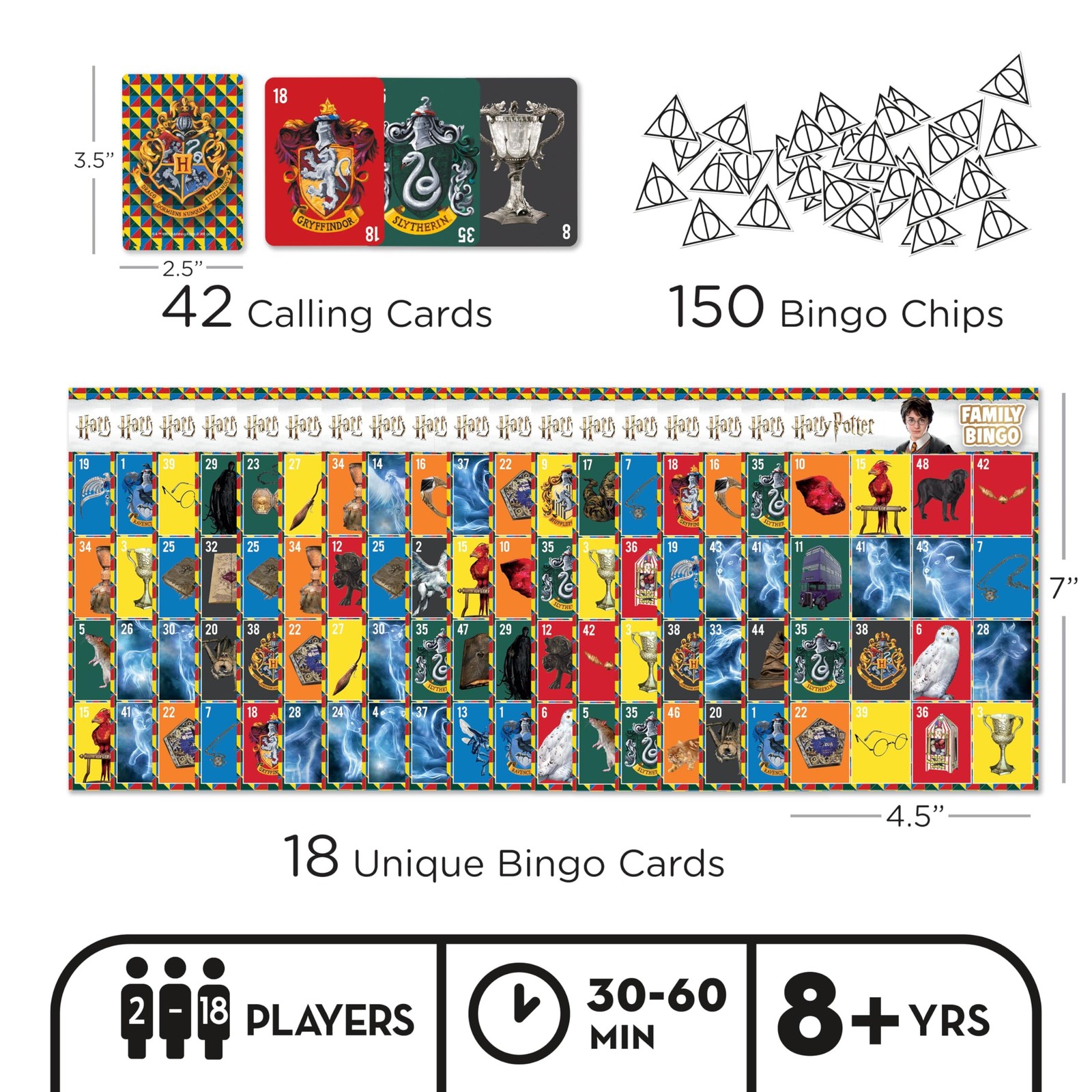 Aquarius Harry Potter Family Bingo Game – Fun One Size,