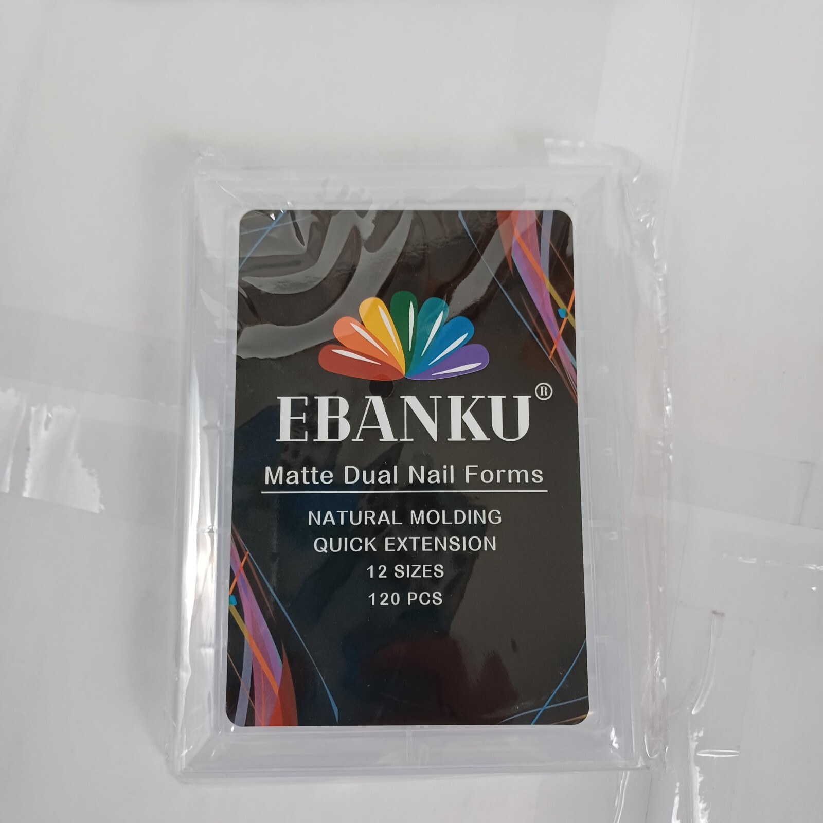 Ebanku False Nail System NEW Matte Dual Nail Forms 120 Pieces (12 Sizes) W/Case