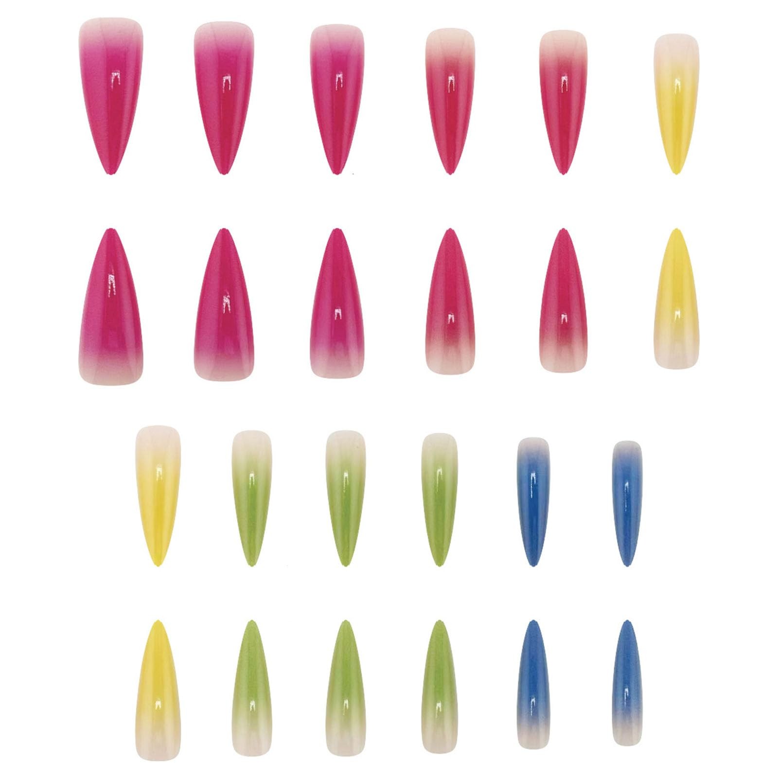 IMRAIN Colorful Ombre Press on 0.04 Fl Oz (Pack of 24), Y-20Colorful Gradient