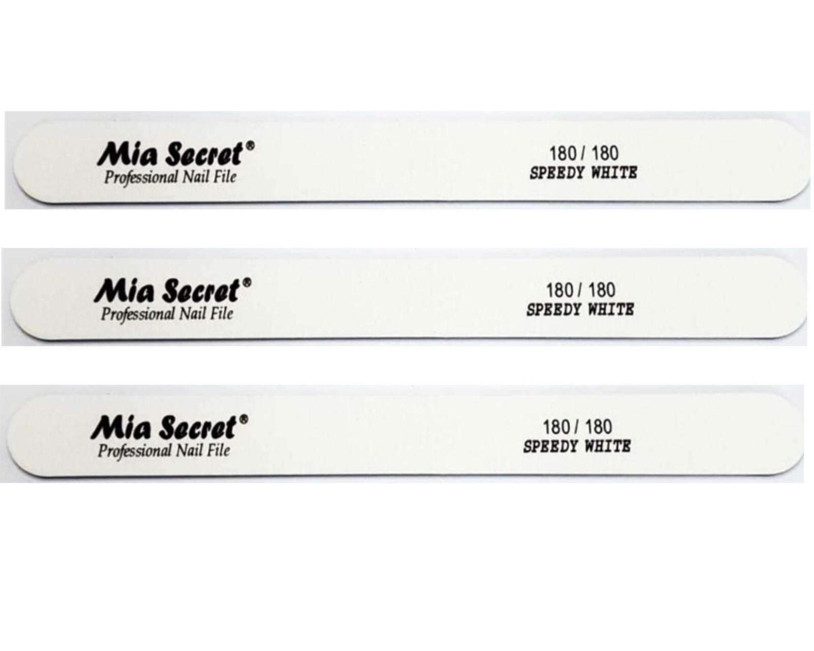Mia Secret Professional Nail File – SPEEDY WHITE STRAIGHT 180/180 3pcs Combo