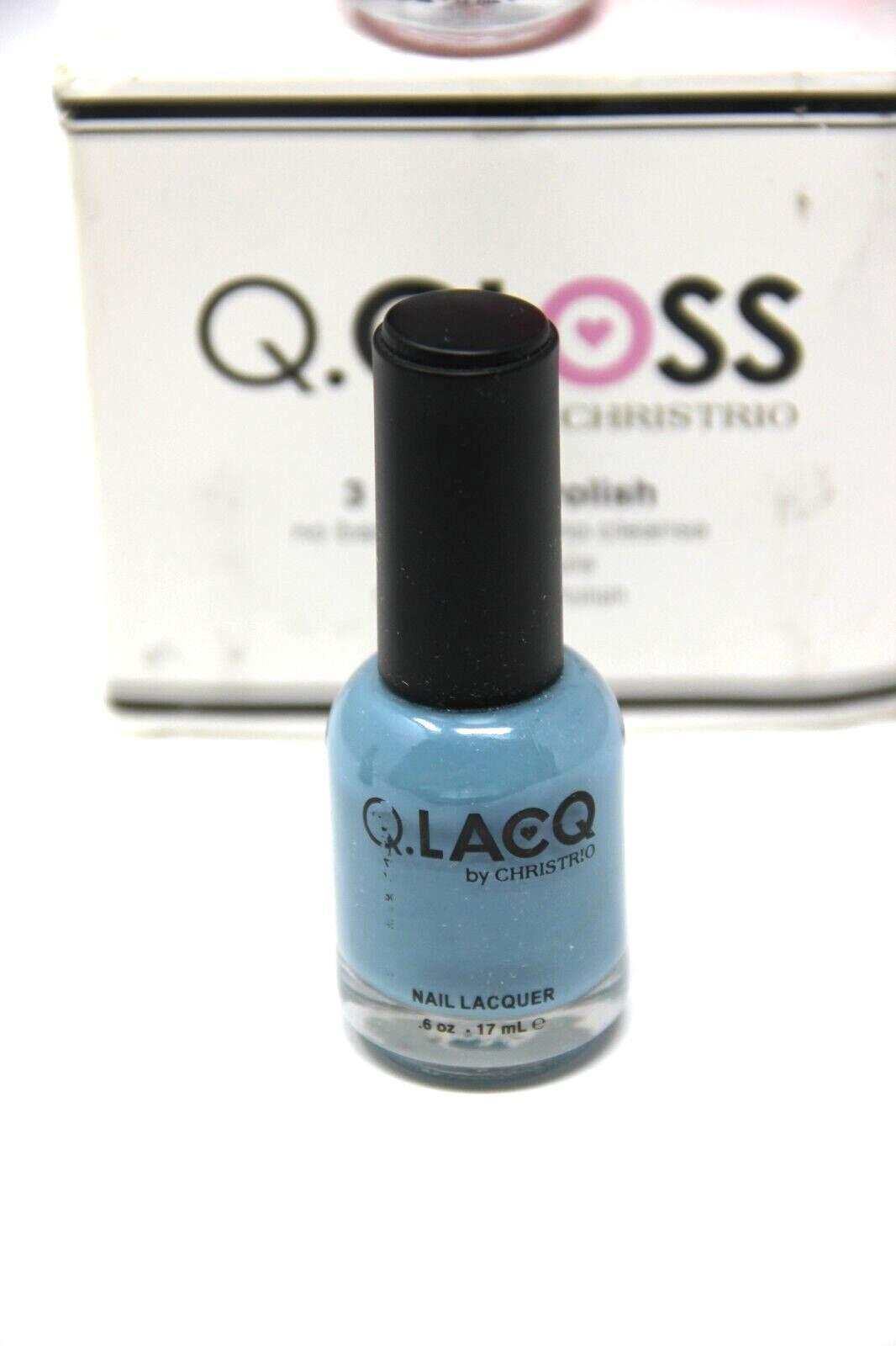 Q.GLOSS BY CHRISTRIO, SET OF 5, 3 IN 1 GEL POLISH 5-6OZ. BOTTLES SEE DESCRIPTION