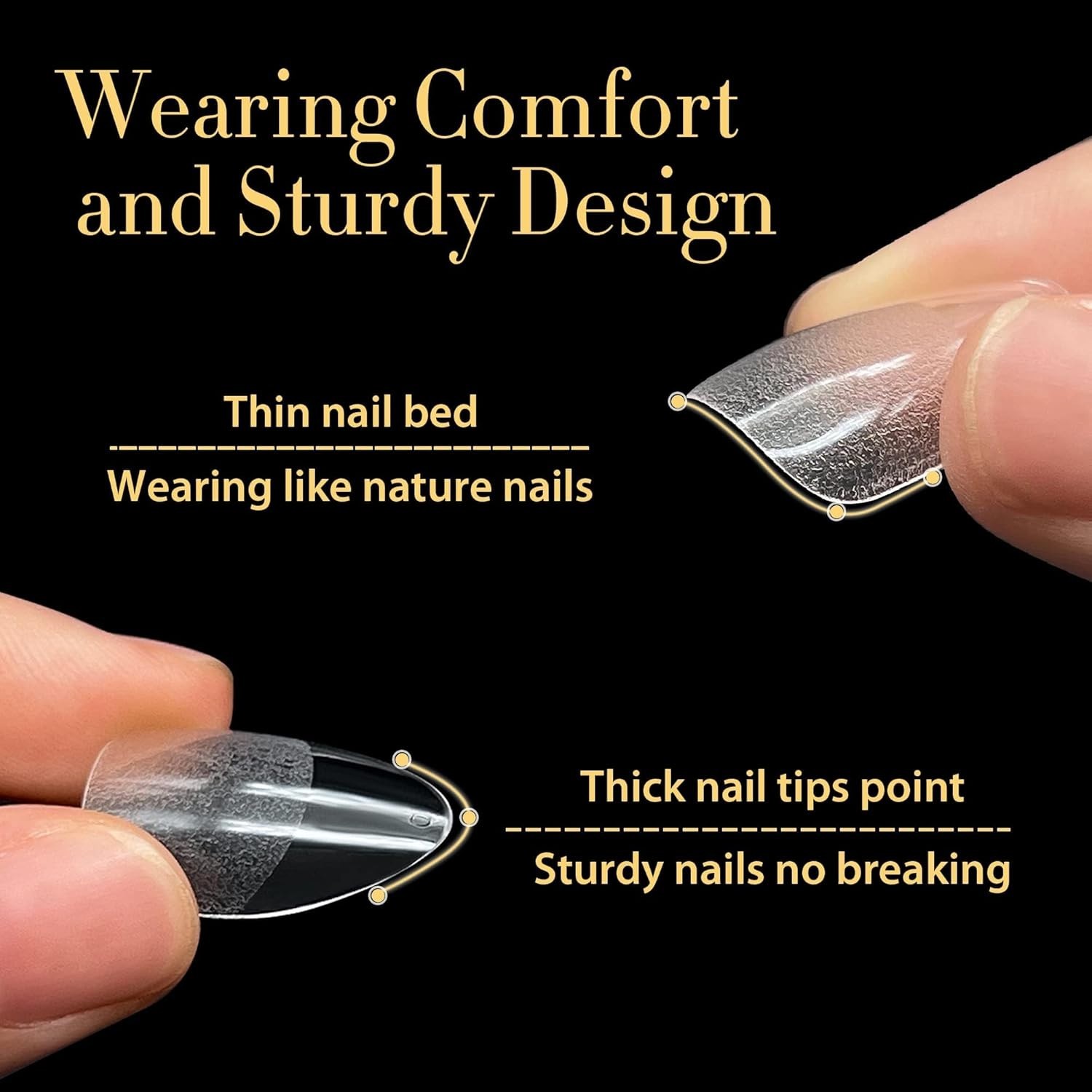 Long-Lasting 504 Full Coverage Almond Nail Tips – Soft Gel, Easy Application
