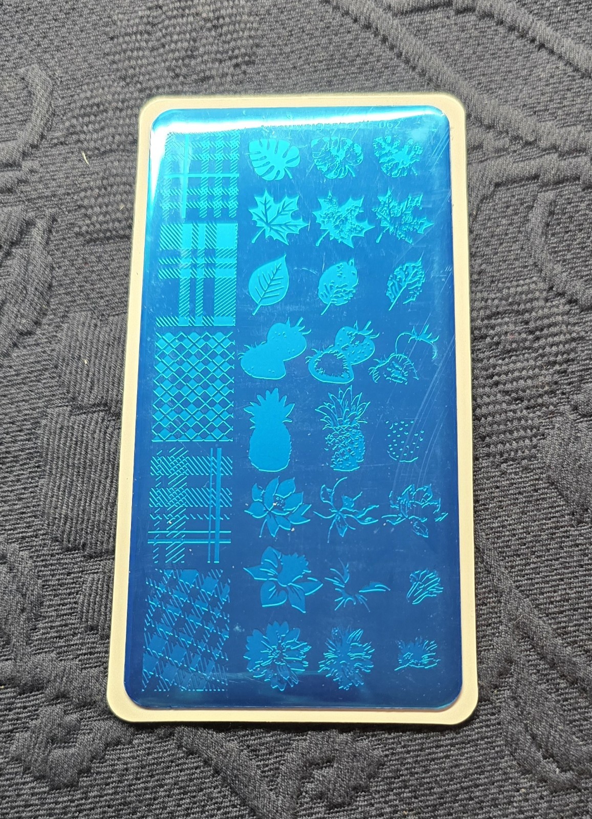 BeautyBigBang XL-062 Nail Stamp Plate Summer Picnic Plaid Flower Fruit Leaf HTF