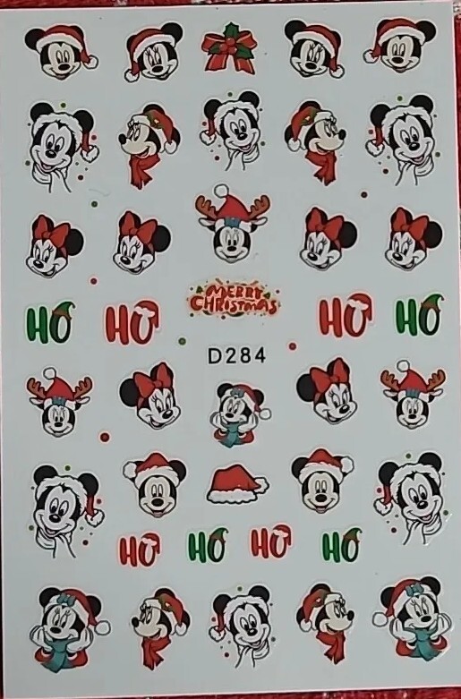 Disney, Mickey Mouse, Christmas Holiday, Nail Art Stickers