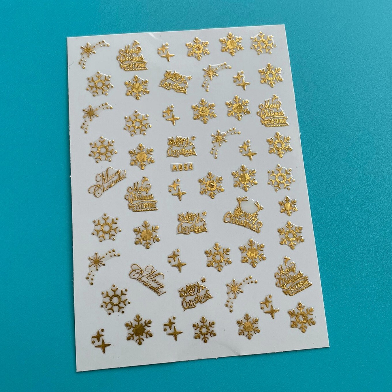 Snowflake Merry Christmas Nail Sticker Happy New Year Snow Moon Stars 4 Colors