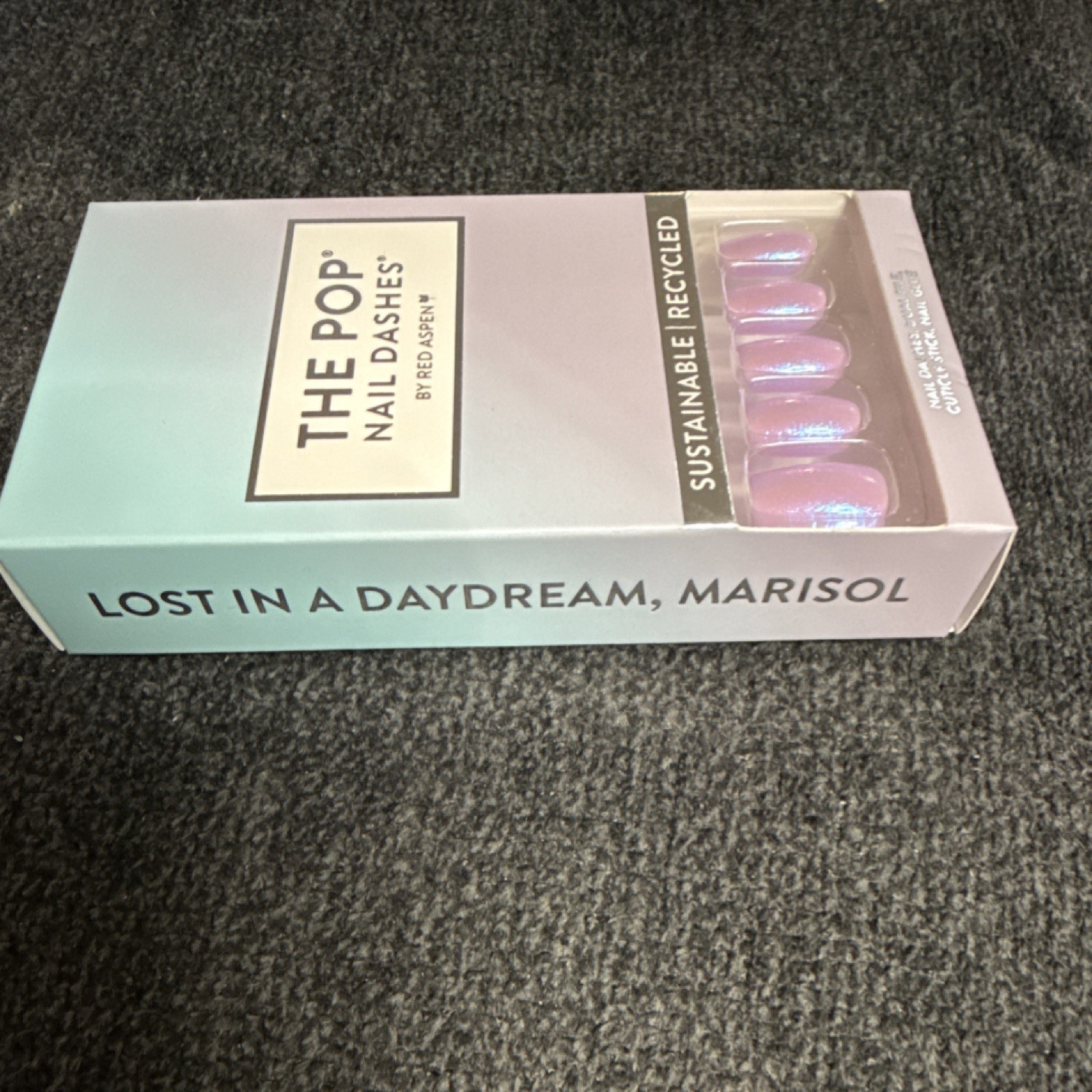 The Pop Press-On Nails Short Square Pink Shiny “Lost in a Daydream” Glue