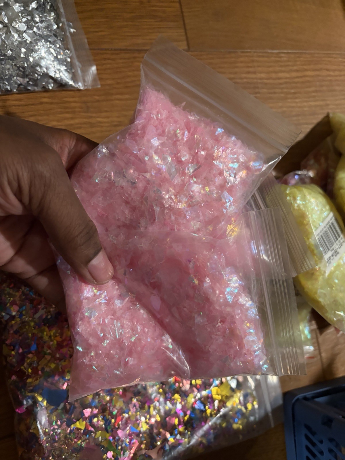Big IRIDESCENT GLITTER FLAKES Nail Art Resin Craft Mylar Shreds